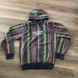 Eighty Eight Multicolored Stripe Embroidered Hoodie Men Size Small